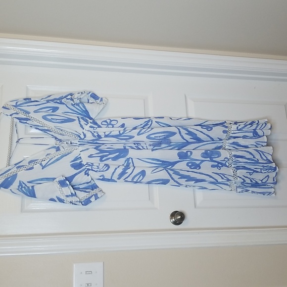 ZL Europe Dessin Blue White Maxi Dress - Picture 5 of 16